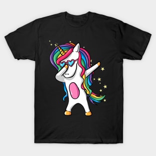 Dabbing Unicorn Squad Rainbow Party Dab Dance Girls T-Shirt